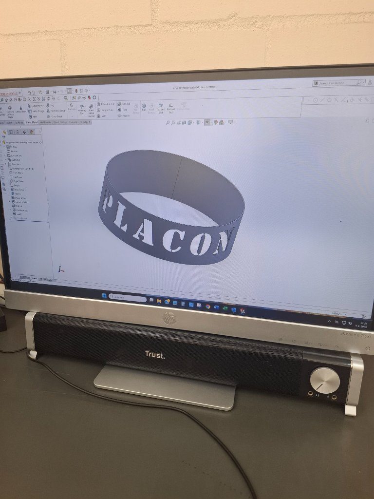 3D-tekening van PLACON-ring in SolidWorks